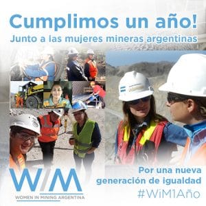 Celebramos nuestro primer año de vida ¡Gracias por acompañar a Women in Mining Argentina!